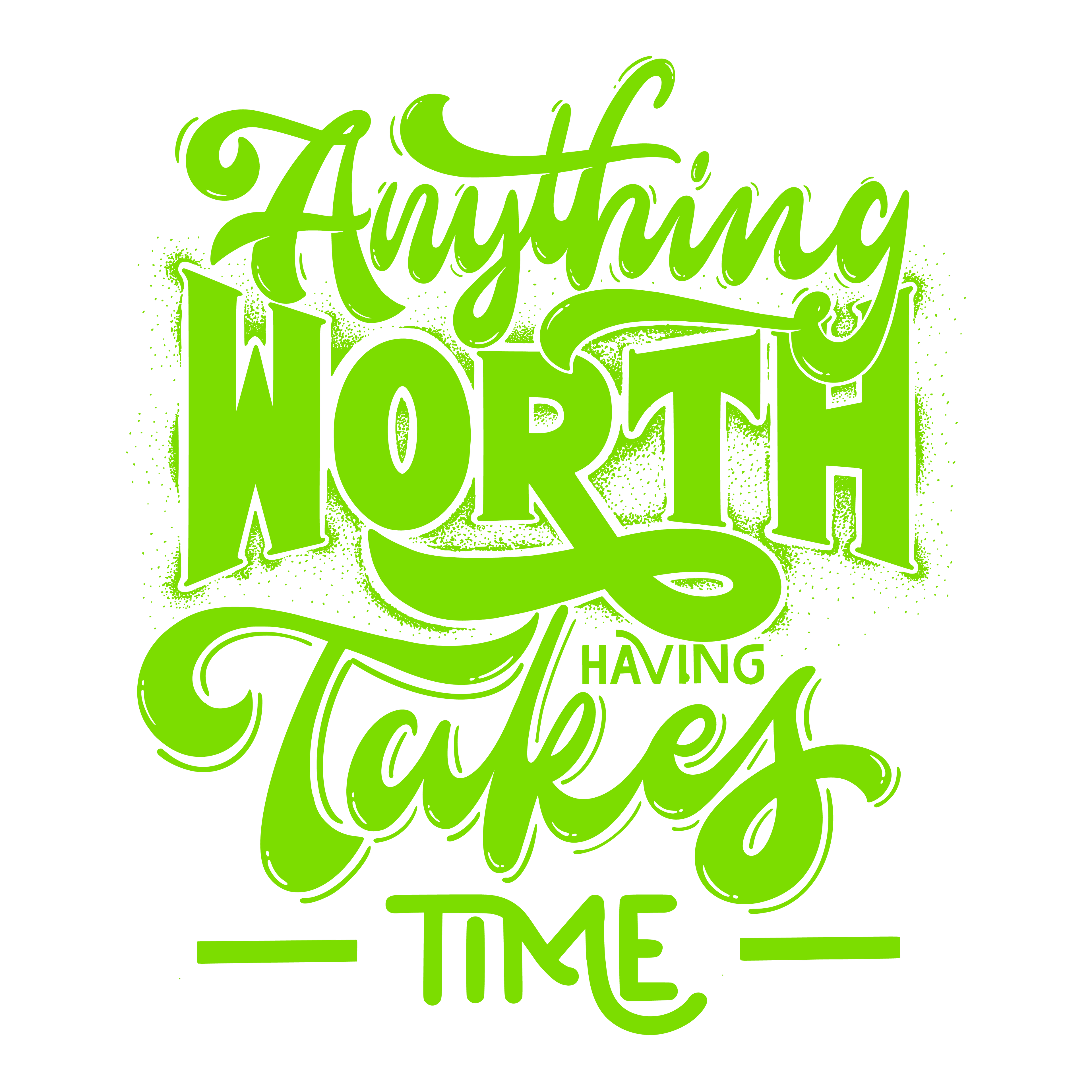 MOTIVATIONAL WHITE AND FLUORESCENT GREEN T-SHIRT