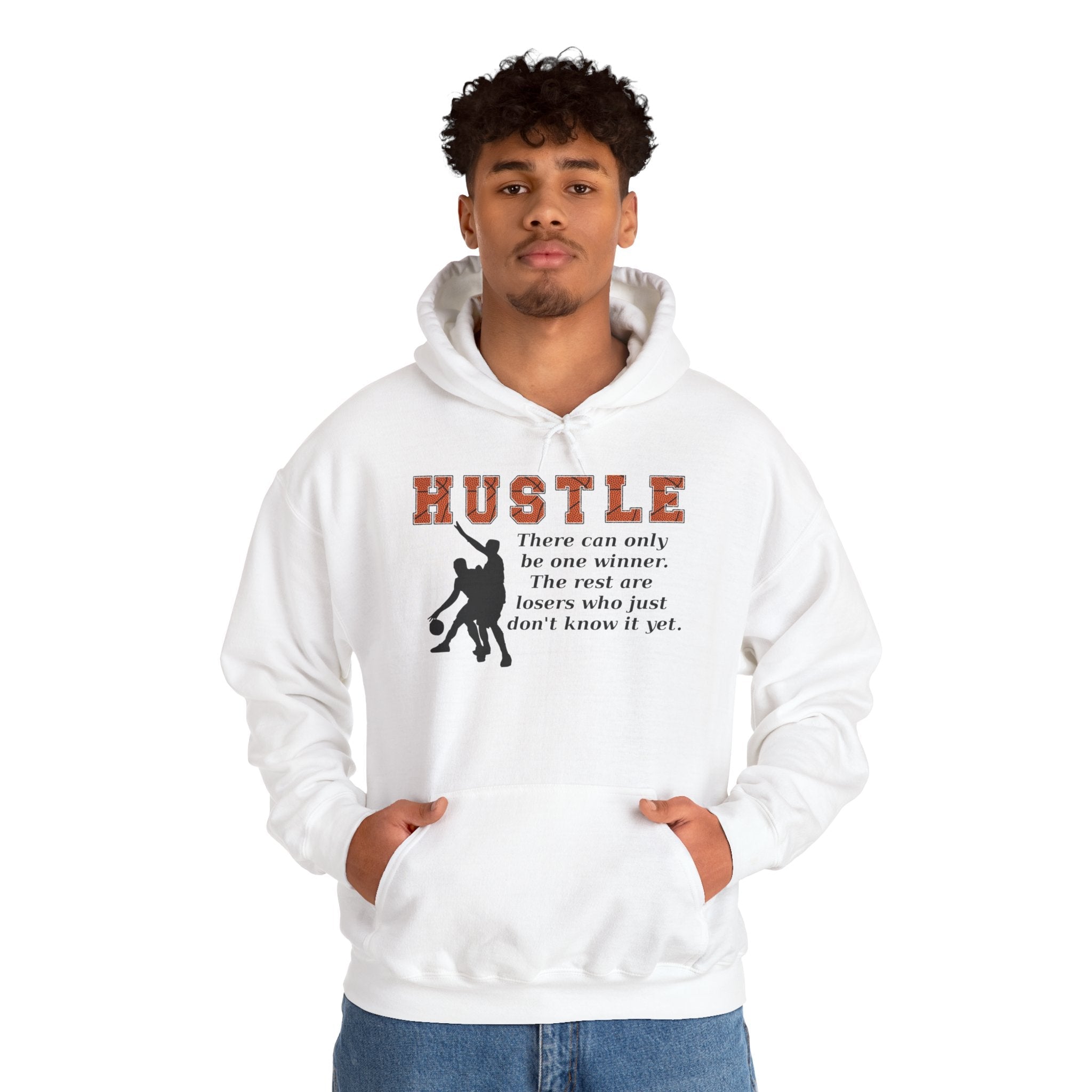 Basketball Hustle Motivational Encouragement Heavy Blend™ Casual Comfort Hoodie