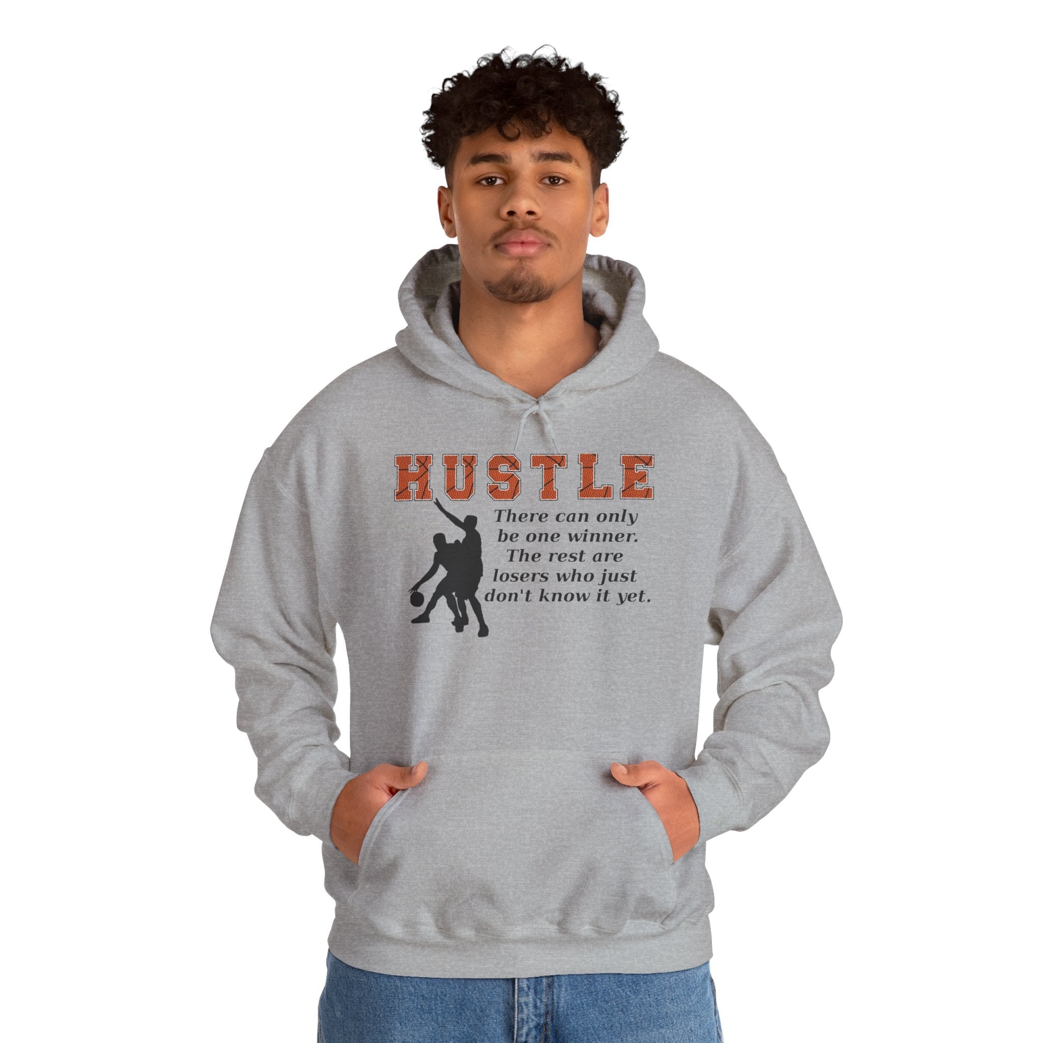 Basketball Hustle Motivational Encouragement Heavy Blend™ Casual Comfort Hoodie