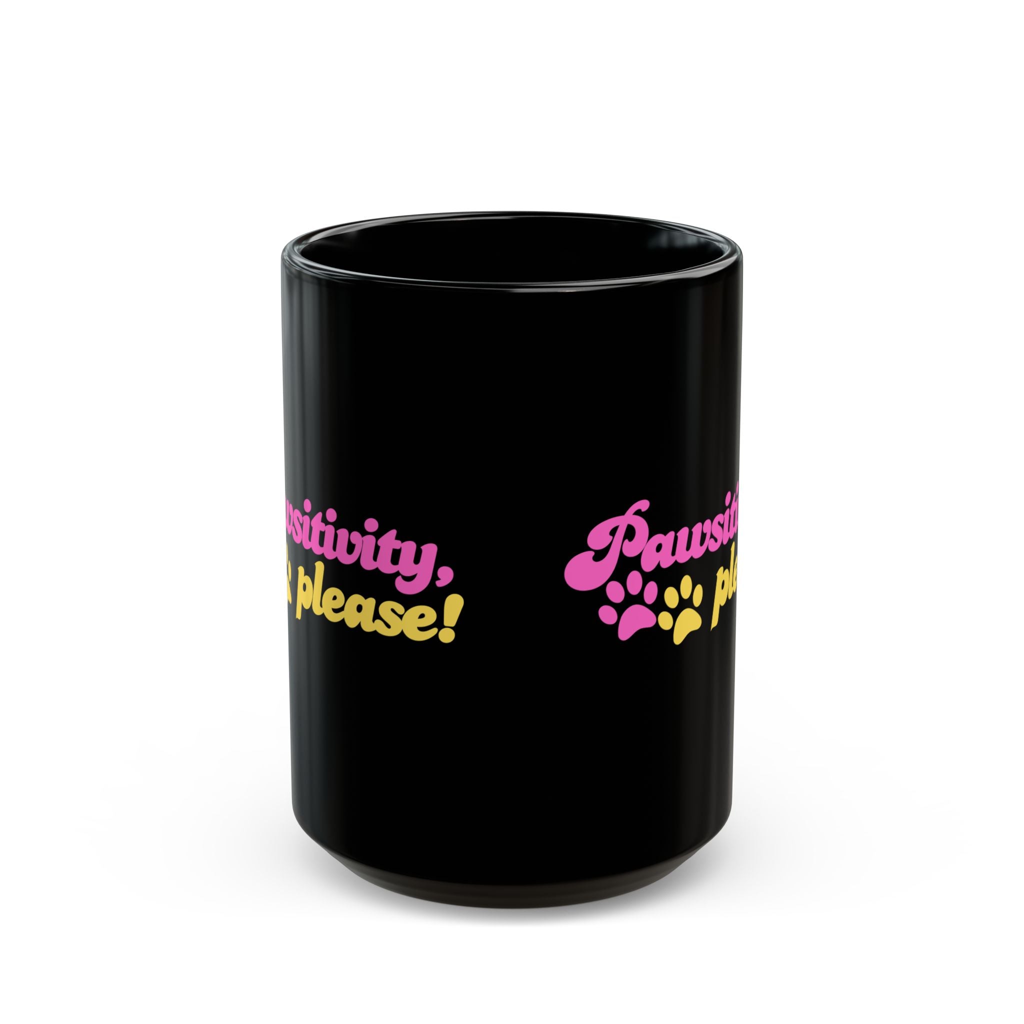 Pawsitivity Mug | Black Coffee Cup