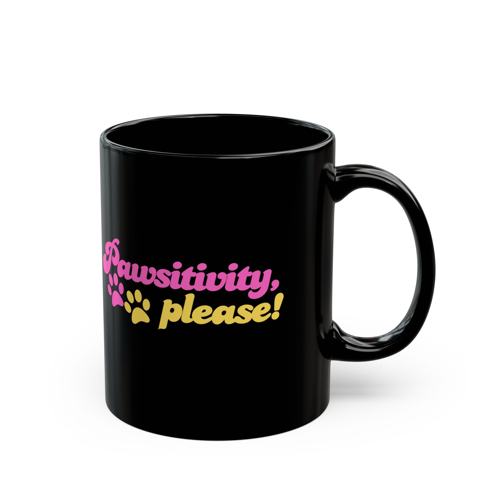 Pawsitivity Mug | Black Coffee Cup
